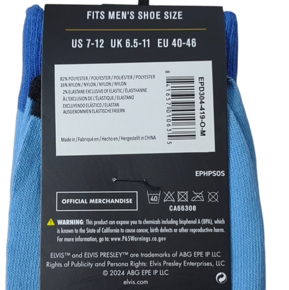 Elvis Presley Novelty Crew Socks Bundle And Save - Picture 3 of 3
